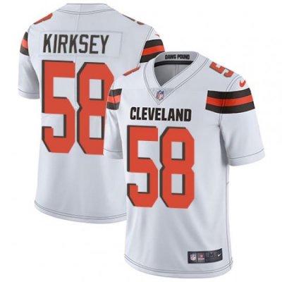 Men Nike Browns #58 Christian Kirksey White Stitched NFL Vapor Untouchable Limited Jersey