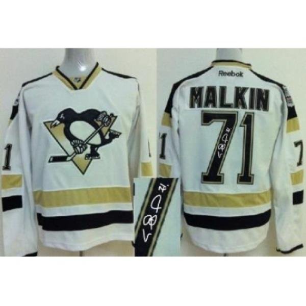 Pittsburgh Penguins 71 Evgeni Malkin White 2014 Stadium Series Signed Jerseys