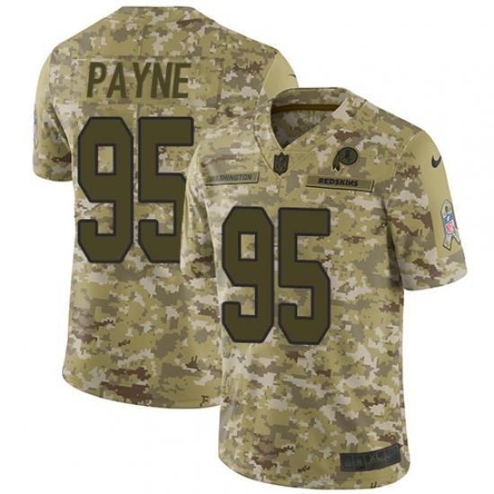 Nike Redskins #95 Da 27Ron Payne Camo Men Stitched NFL Limited 2018 Salute To Service Jersey