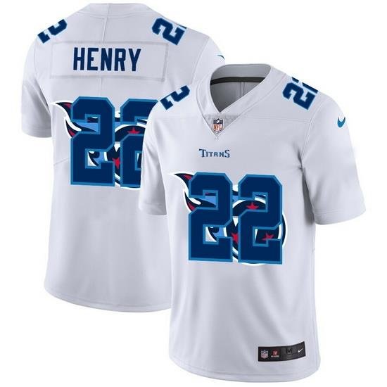 Tennessee Titans 22 Derrick Henry White Men Nike Team Logo Dual Overlap Limited NFL Jersey