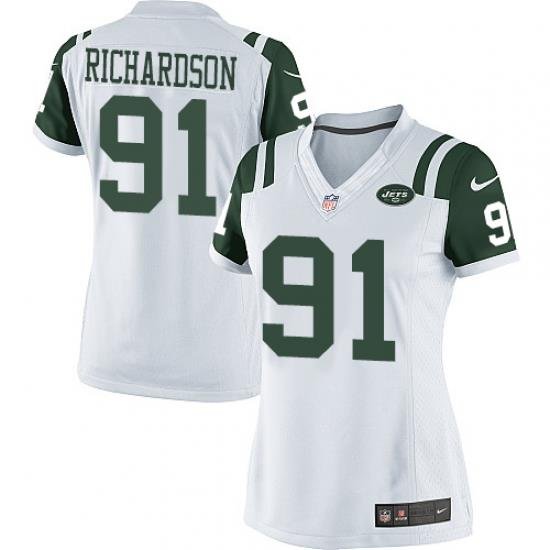 Women's Nike NeW York Jets #91 Sheldon Richardson Elite White NFL Jersey