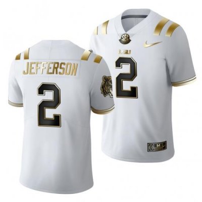 Lsu Tigers Justin Jefferson Golden Edition Limited Nfl White Jersey