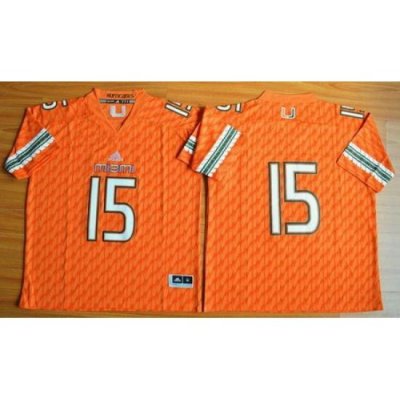 Hurricanes #15 Brad Kaaya Orange Stitched NCAA Jerseys