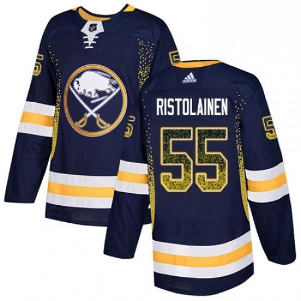 Mens Adidas Buffalo Sabres 55 Rasmus Ristolainen Authentic Navy Blue Drift Fashion NHL Jersey