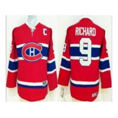 Youth nhl jerseys montreal canadiens #9 richard red [patch C]