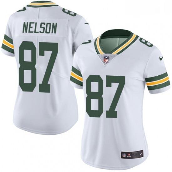 Womens Nike Green Bay Packers 87 Jordy Nelson White Vapor Untouchable Limited Player NFL Jersey