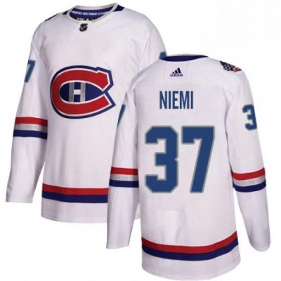 Mens Adidas Montreal Canadiens 37 Antti Niemi Authentic White 2017 100 Classic NHL Jersey