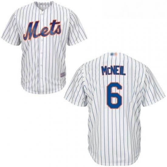 Mets #6 Jeff McNeil White(Blue Strip) NeW Cool Base Stitched Baseball Jersey