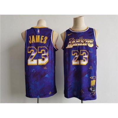 Men Los Angeles Lakers 23 James Purple Nike MVP rookie of the year select series 2021 NBA Jersey