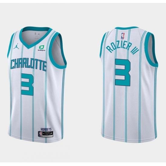 Men Charlotte Hornets 3 Terry Rozier III White Stitched Basketball Jersey