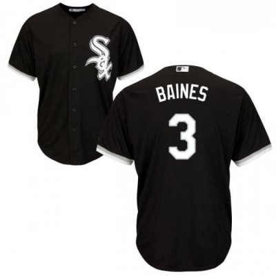 Youth Majestic Chicago White Sox 3 Harold Baines Replica Black Alternate Home Cool Base MLB Jersey