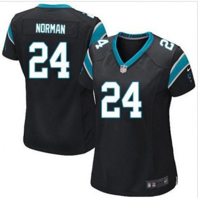 Women Nike Panthers #24 Josh Norman Black Team Color Stitched NFL Elite Jersey