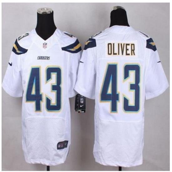 New San Diego Chrgers #43 Branden Oliver White Men Stitched NFL New Elite Jersey