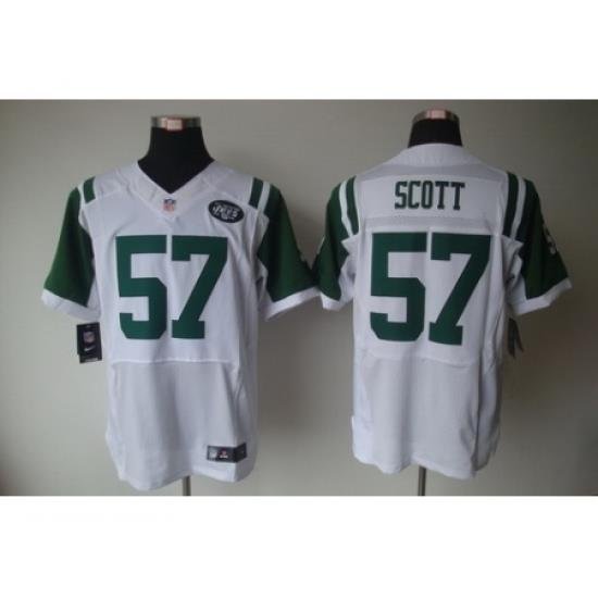 Nike New York Jets 57 Bart Scott White Elite NFL Jersey