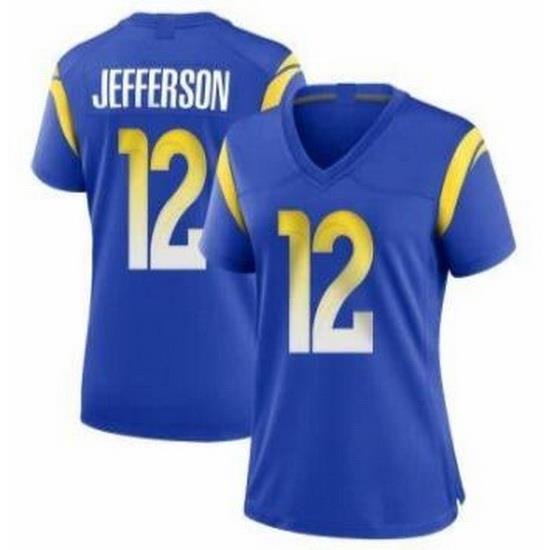 Women Nike Rams 12 Van Jefferson Blue Vapor Untouchable Limited Jersey