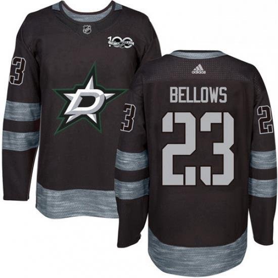 Mens Adidas Dallas Stars 23 Brian Bellows Premier Black 1917 2017 100th Anniversary NHL Jersey