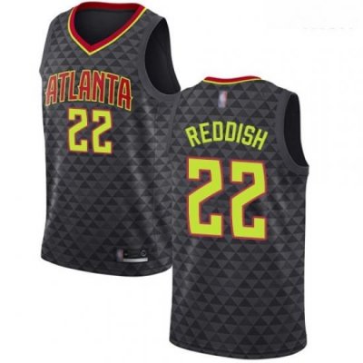 Hawks #22 Cam Reddish Black Basketball Swingman Icon Edition Jersey