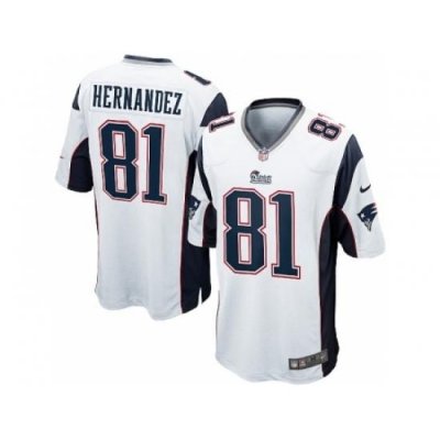 Nike New England Patriots 81 Aaron Hernandez White Game NFL Jersey