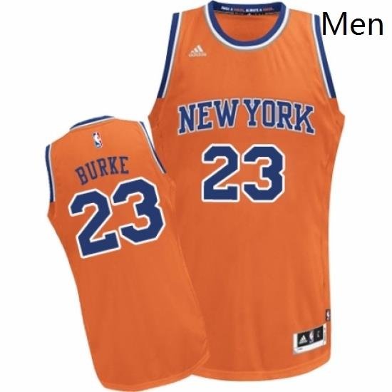 Mens Adidas New York Knicks 23 Trey Burke Swingman Orange Alternate NBA Jersey