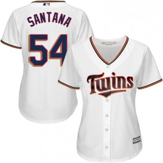 Womens Majestic Minnesota Twins 54 Ervin Santana Replica White Home Cool Base MLB Jersey