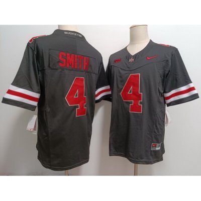 Men Ohio State Buckeyes Jeremiah Smith #4 Black F U S E Stitched NCAA Football Jersey