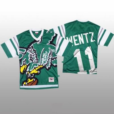 NFL Philadelphia Eagles 11 Carson Wentz Green Men Mitchell  26 Nell Big Face Fashion Limited NFL Jersey