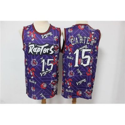 Men Toronto Raptors 15 Vince Carter Purple Tear Up Pack Hardwood Classics Swingman Jersey