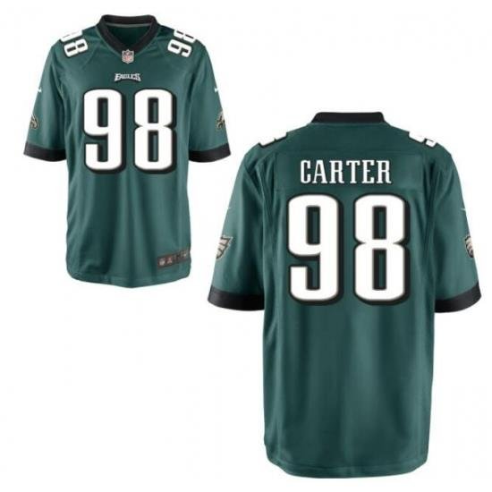 Men's Philadelphia Eagles Jalen Carter #98 Green Vapor Limited Stitched NFL Jersey