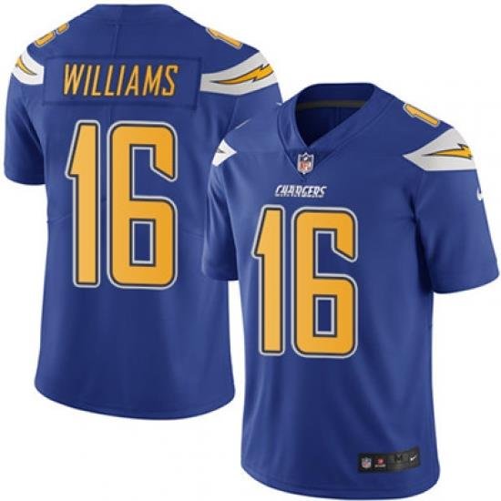 Youth Nike Chargers #16 Tyrell Williams Electric Blue Stitched NFL Limited Rush Jersey