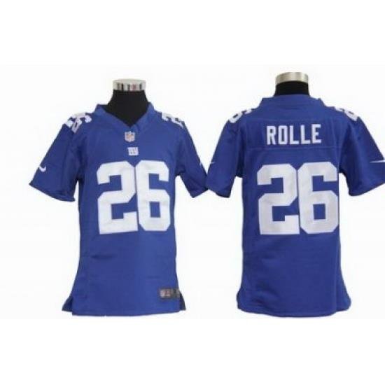 Youth Nike NeW York Giants #26 Antrel Rolle blue Jerseys