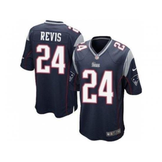 Youth New England Patriots #24 Darrelle Revis Navy Blue Stitched NFL Jersey