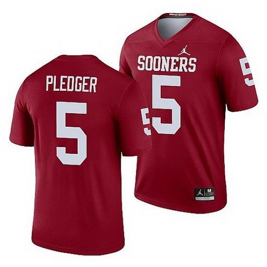 Oklahoma Sooners T.J. Pledger Crimson Legend Men'S Jersey