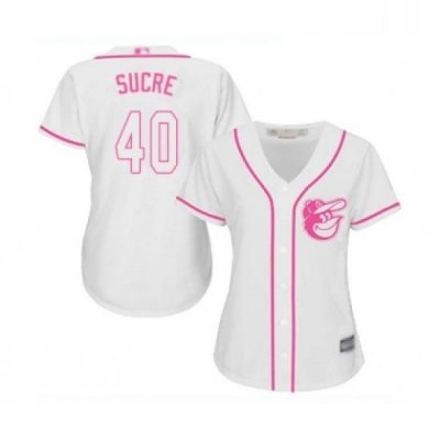 Womens Baltimore Orioles 40 Jesus Sucre Replica White Fashion Cool Base Baseball Jersey