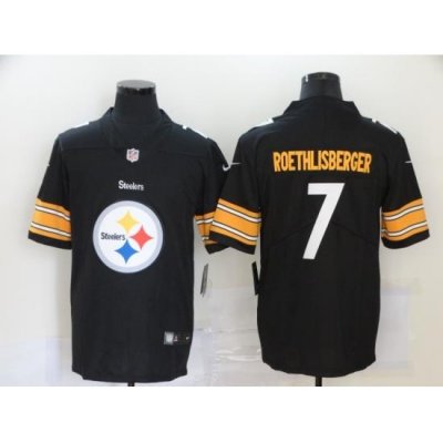 Nike Steelers 7 Ben Roethlisberger Black Team Big Logo Vapor Untouchable Limited Jersey