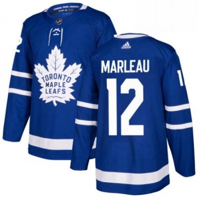 Mens Adidas Toronto Maple Leafs 12 Patrick Marleau Premier Royal Blue Home NHL Jersey