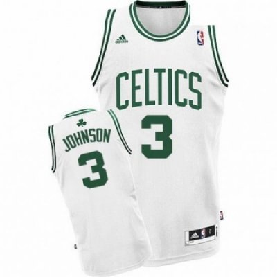 Mens Adidas Boston Celtics 3 Dennis Johnson Swingman White Home NBA Jersey