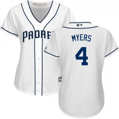 Womens Majestic San Diego Padres 4 Wil Myers Replica White Home Cool Base MLB Jersey