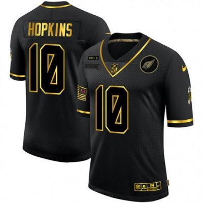 Nike Arizona Cardinals 10 DeAndre Hopkins Black Gold 2020 Salute To Service Limited Jersey