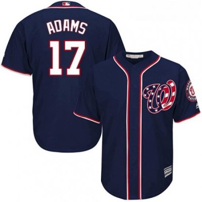 Youth Majestic Washington Nationals 17 Matt Adams Authentic Navy Blue Alternate 2 Cool Base MLB Jersey