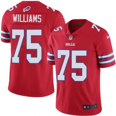 Nike Buffalo Bills 75 Daryl Williams Red Men Stitched NFL Limited Rush Jersey