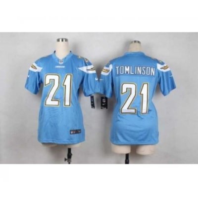 nike women nfl jerseys san diego chargers 21 tomlinson lt.blue[nike]