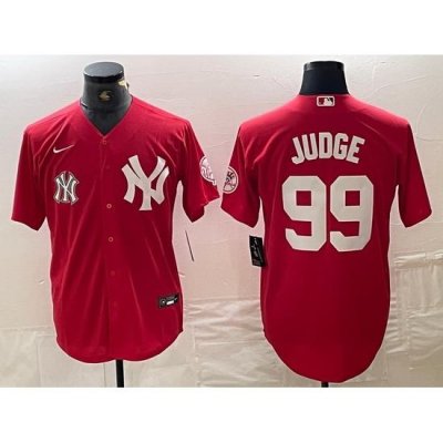 Men NeW York Yankees 99 Aaron Judge Red Cool Base Stitched Baseball Jersey