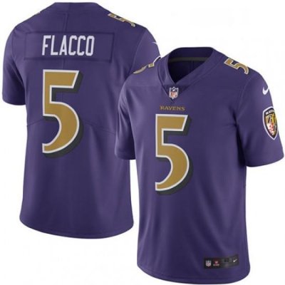 Mens Nike Baltimore Ravens 5 Joe Flacco Limited Purple Rush Vapor Untouchable NFL Jersey