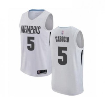 Womens Memphis Grizzlies 5 Bruno Caboclo Swingman White Basketball Jersey City Edition