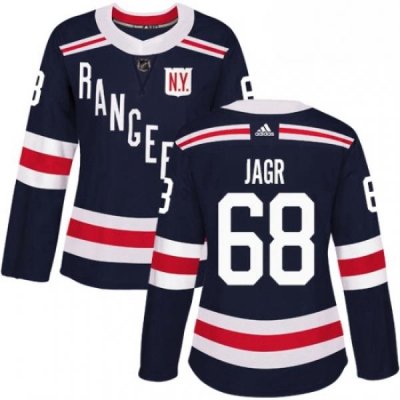 Womens Adidas New York Rangers 68 Jaromir Jagr Authentic Navy Blue 2018 Winter Classic NHL Jersey