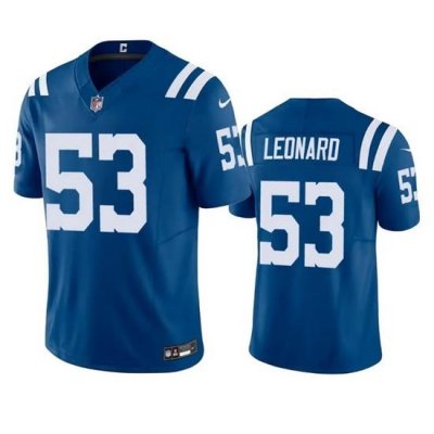 Men Indianapolis Colts 53 Shaquille Leonard Blue 2023 F U S E Vapor Untouchable Stitched Football Jersey