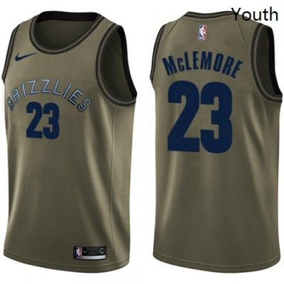 Youth Nike Memphis Grizzlies 23 Ben McLemore Swingman Green Salute to Service NBA Jersey