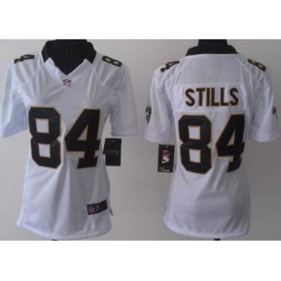 Women Nike New Orleans Saints 84 Kenny Stills White 84 game Jersey