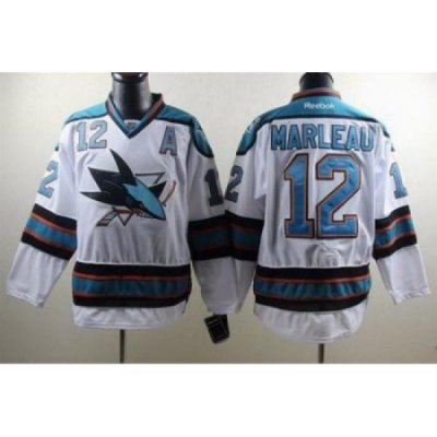 San Jose Sharks #12 Patrick Marleau white Jersey A patch