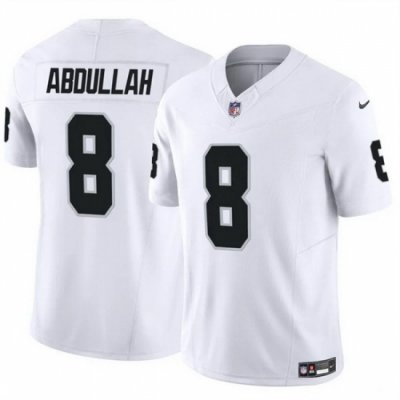 Men Las Vegas Raiders 8 Ameer Abdullah White F U S E Vapor Stitched Football Jersey